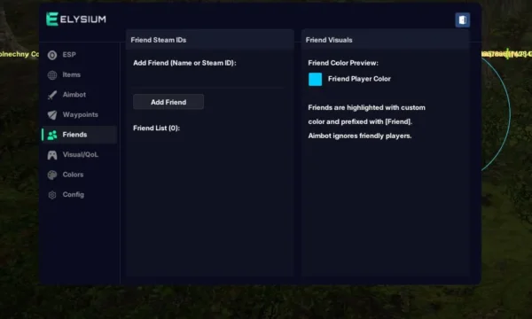 DayZ cheat friends list so the aimbot ignores teammates
